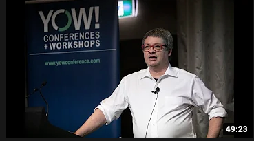 Neal presenting at YOW! conference, 2018
